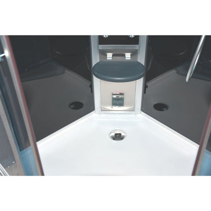 Platinum DZ901L 42" Corner Steam Shower - Blue Glass