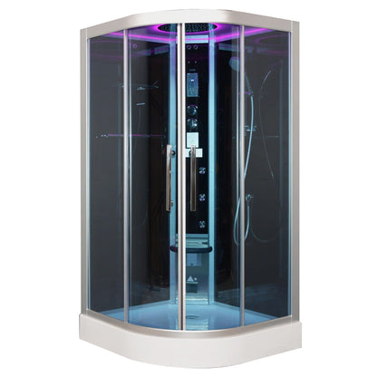 Platinum DZ901L 42" Corner Steam Shower - Blue Glass