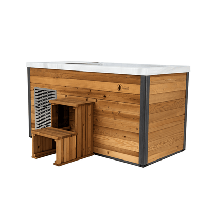 Redwood Outdoors Extra-Wide Barrel Sauna x Denali Cold Plunge