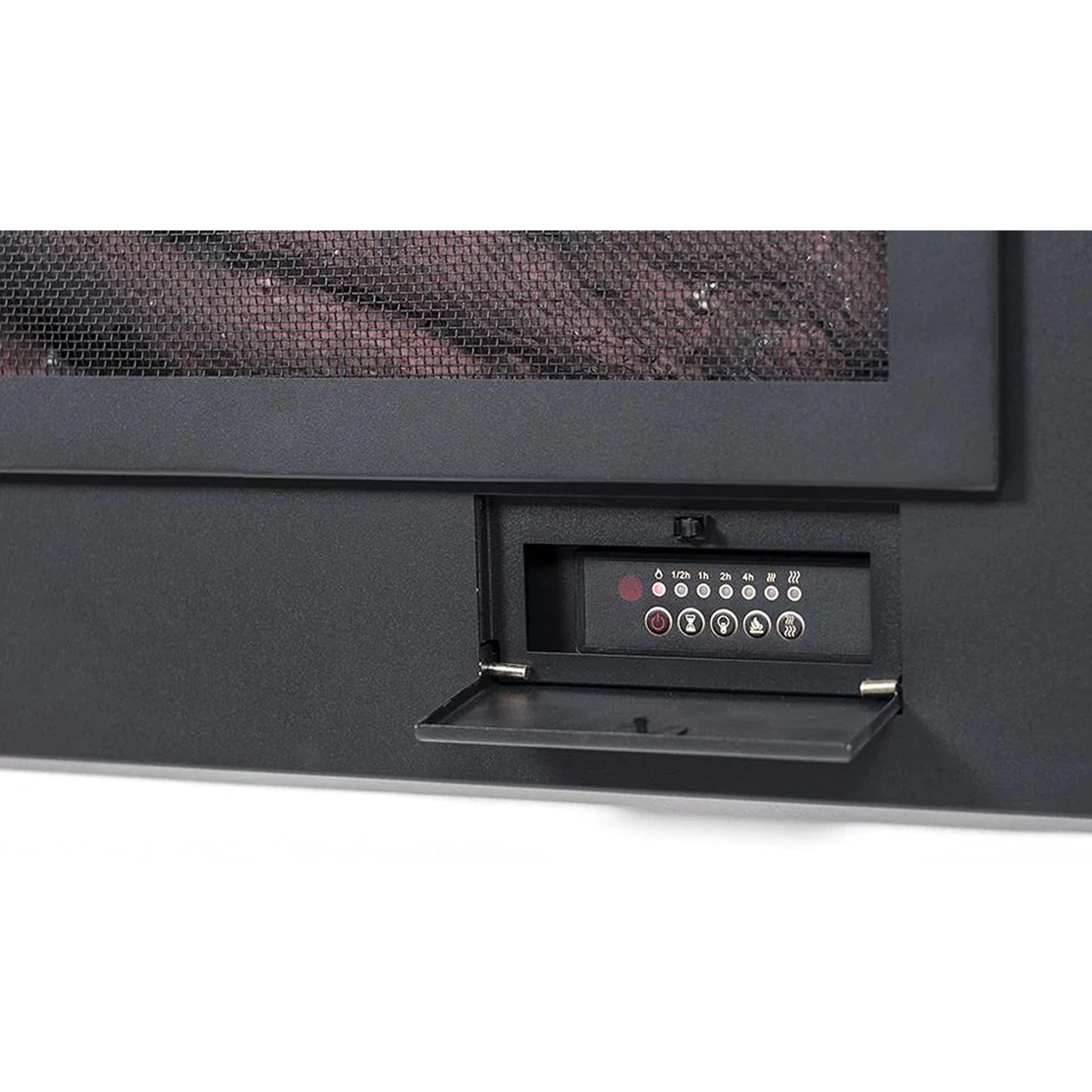 The Sideline Steel Mesh Screen Non Reflective 50" Recessed Electric Fireplace