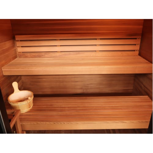 Sunray Cayman 4-Person Double Bench Outdoor Traditional Sauna