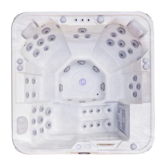 Luxury Spas Liberty 5-Person Hot Tub (WS-005) - Silver White Marble