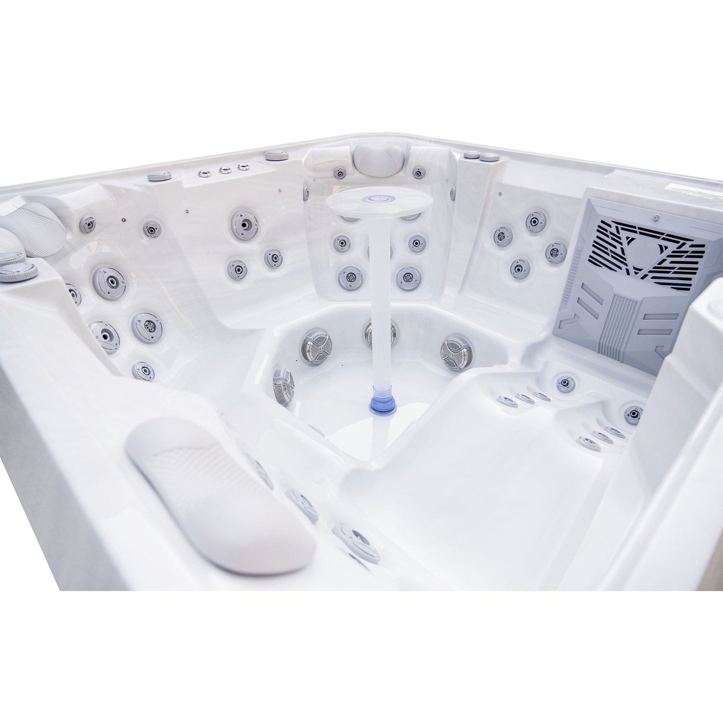 Luxury Spas Liberty 5-Person Hot Tub (WS-005) - Silver White Marble
