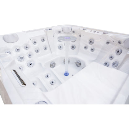 Luxury Spas Liberty 5-Person Hot Tub (WS-005) - Silver White Marble