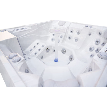 Luxury Spas Liberty 5-Person Hot Tub (WS-005) - Silver White Marble