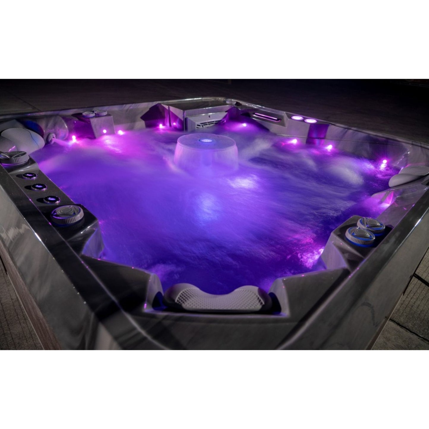 Luxury Spas Liberty 5-Person Hot Tub (WS-005) - Silver White Marble