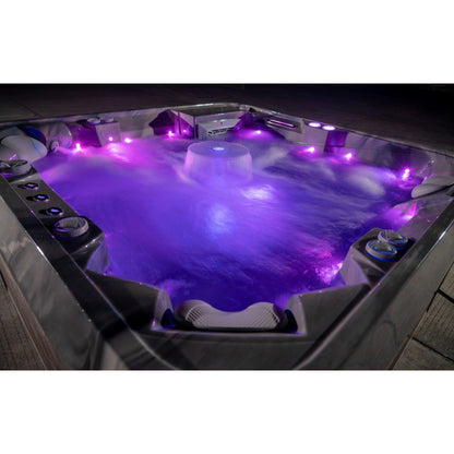 Luxury Spas Liberty 5-Person Hot Tub (WS-005) - Silver White Marble