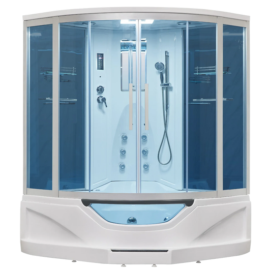Mesa 702A 61" Combination Corner Steam Shower With Jetted Tub