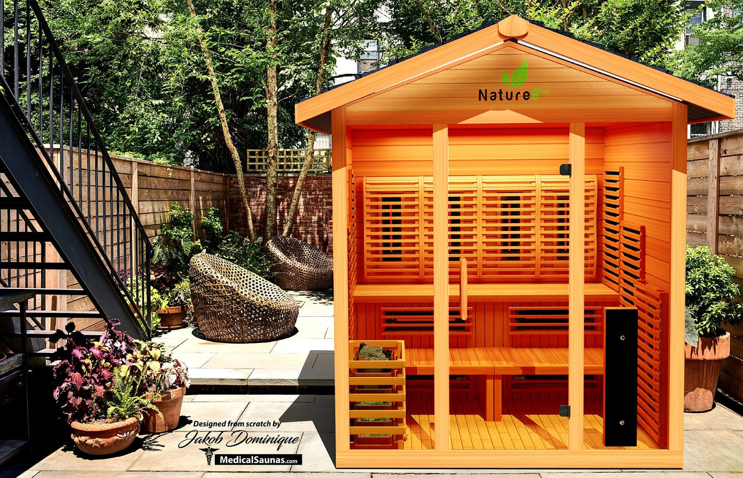 Nature 8 Plus Medical Sauna - Indoor or Outdoor Sauna