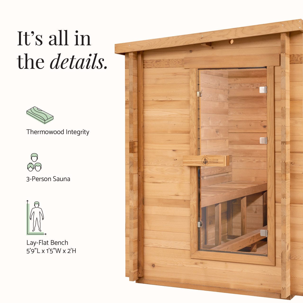 Redwood Outdoors Cove - 3 Person Sauna