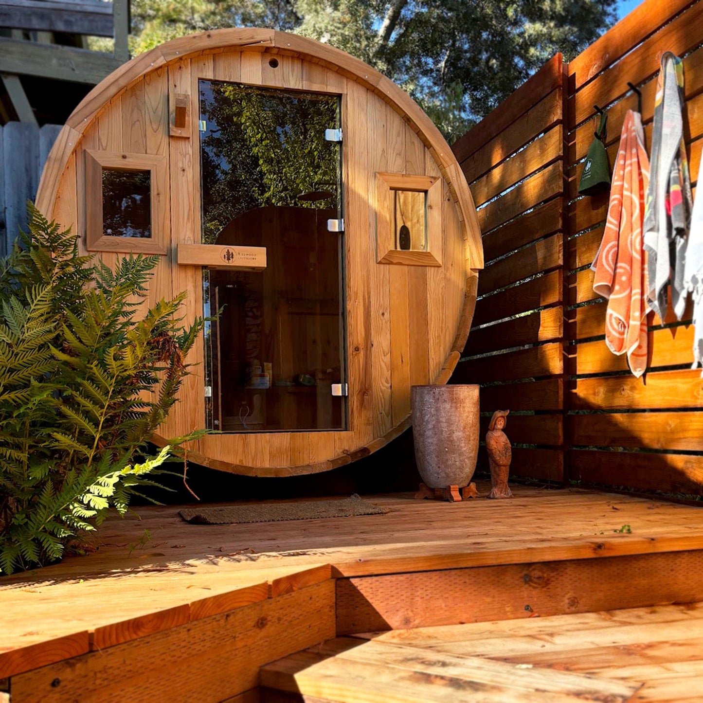 Redwood Outdoors Barrel - 6 Person Sauna