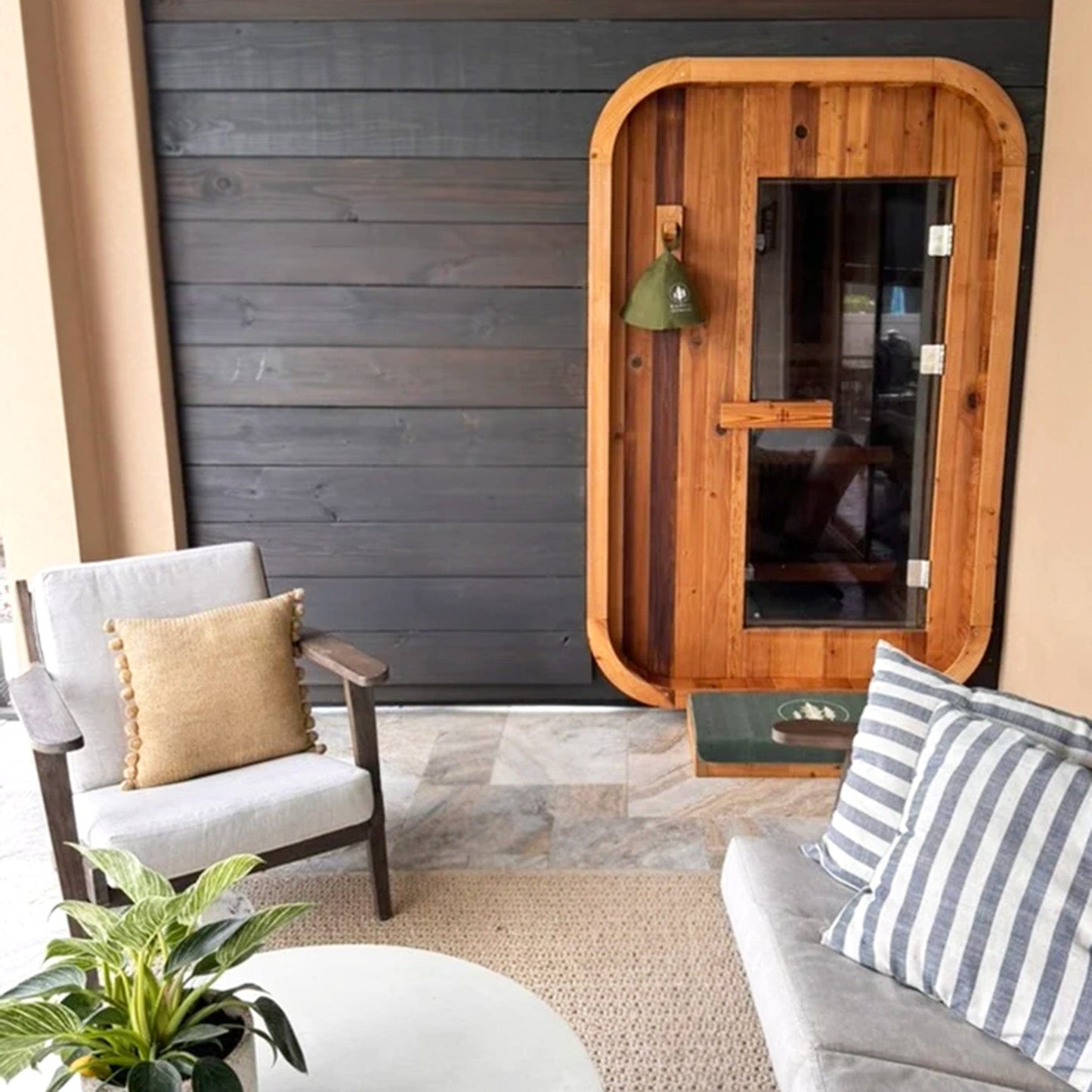 Duo Outdoor Sauna - 2 Person w/ Harvia Spirit Wi-Fi 8kW Heater