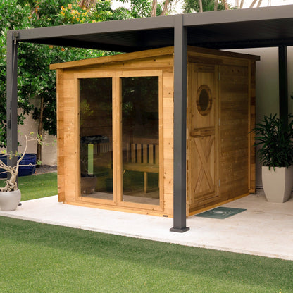 Garden Outdoor Sauna - 8 Person w/ Harvia Spirit Wi-Fi 8kW Heater