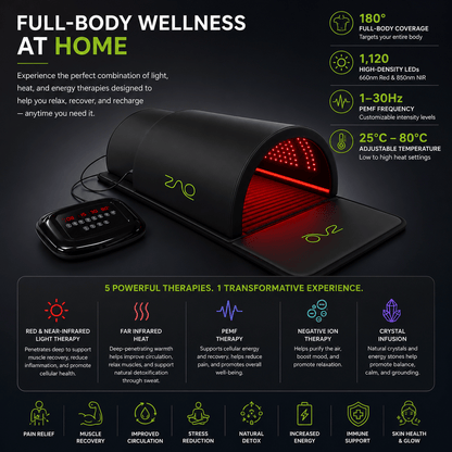 ZAQ ZUNA Pro Far Infrared PEMF, Red Light Sauna Dome