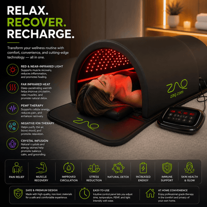 ZAQ ZUNA Pro Far Infrared PEMF, Red Light Sauna Dome