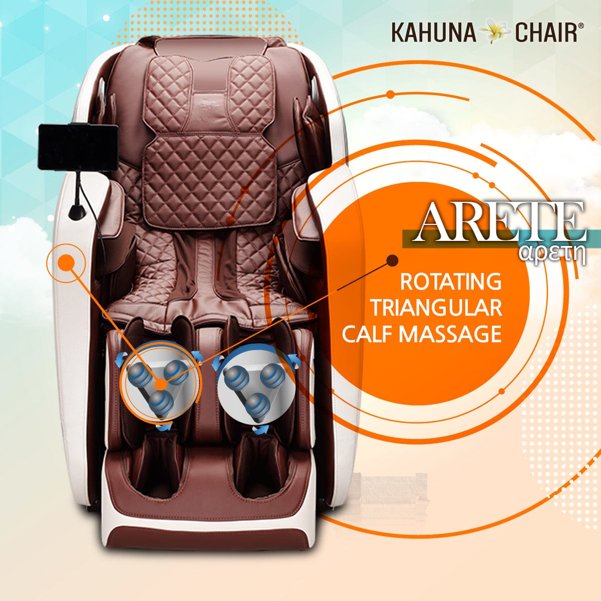 Kahuna Chair – EM Arete [Ivory/Black] - Massage Chair