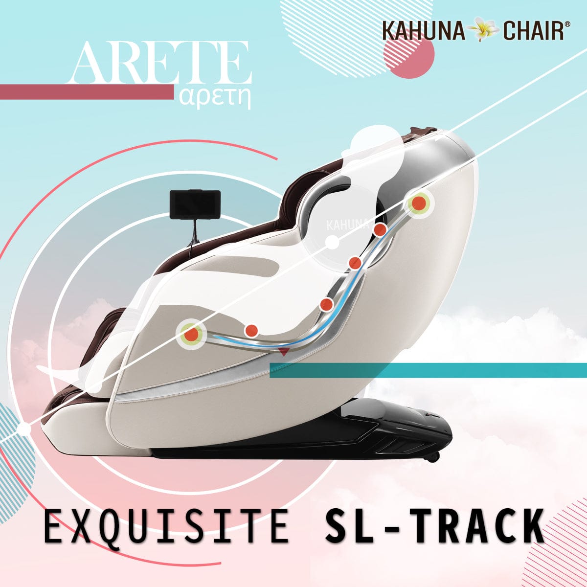 Kahuna Chair – EM Arete [Ivory/Black] - Massage Chair