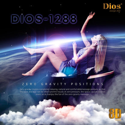 Dios Massage Chair 8D Dual Core Air Tech Touch Roller SL-track with Brain Relaxation Program Dios-1288