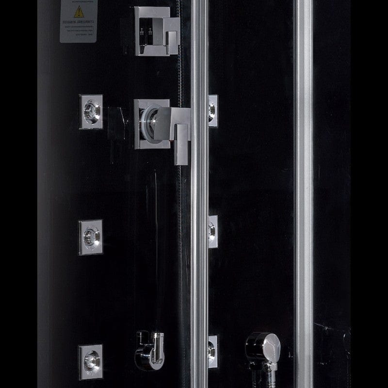 Platinum DZ959F8L Left 47" Rectangular Free Standing Steam Shower - Black