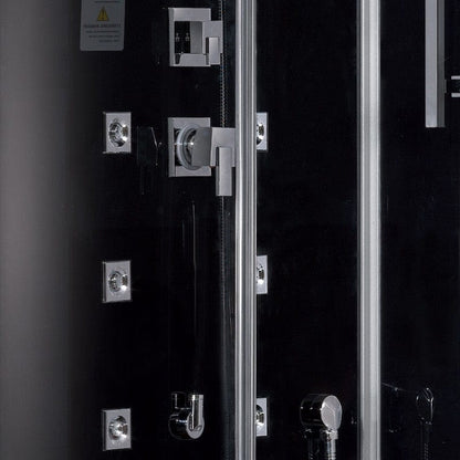 Platinum DZ959F8-R Right 47" Rectangular Steam Shower - Black