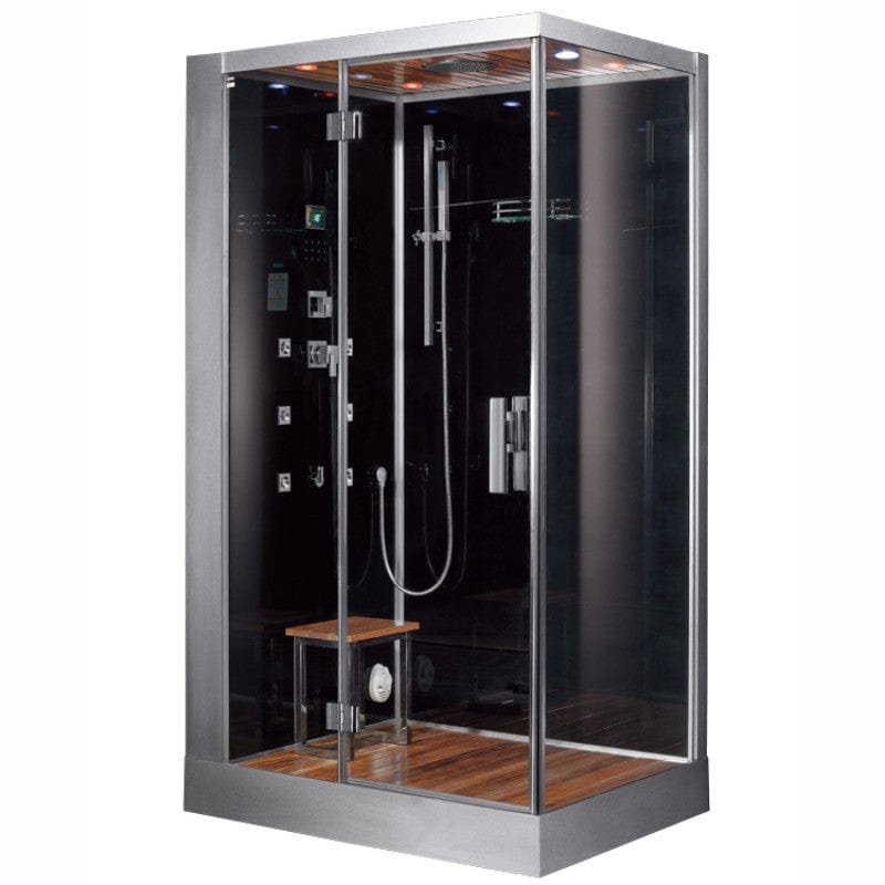 Platinum DZ959F8L Left 47" Rectangular Free Standing Steam Shower - Black