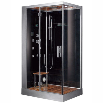 Platinum DZ959F8L Left 47" Rectangular Free Standing Steam Shower - Black