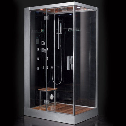 Platinum DZ959F8L Left 47" Rectangular Free Standing Steam Shower - Black