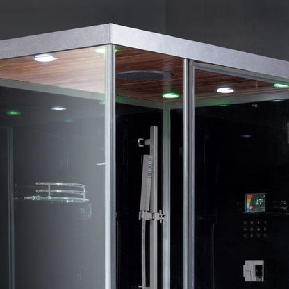 Platinum DZ961F8R Right 59" Rectangular Free Standing Steam Shower - Black