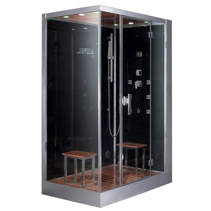 Platinum DZ961F8R Right 59" Rectangular Free Standing Steam Shower - Black