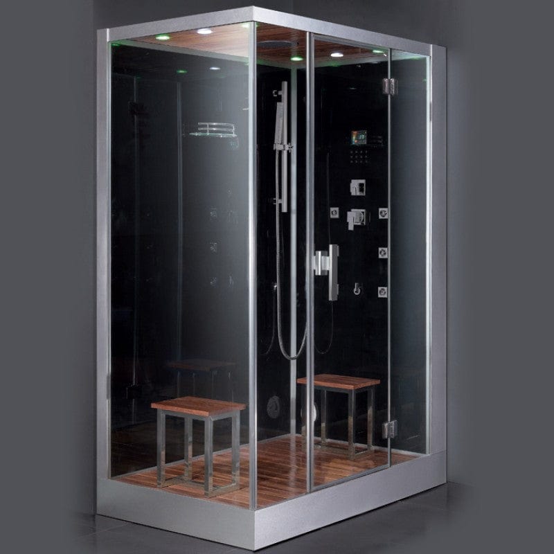 Platinum DZ961F8R Right 59" Rectangular Free Standing Steam Shower - Black