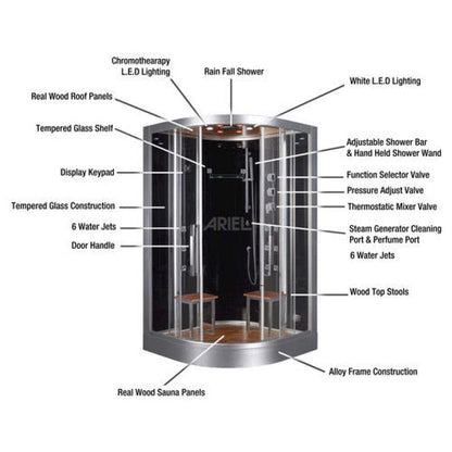 Platinum DZ962F8 47" Corner Free Standing Steam Shower