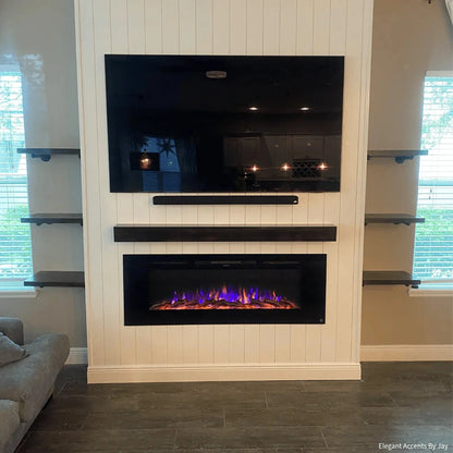 The Sideline 50" Recessed Black Electric Fireplace