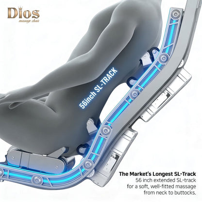 Dios Flexa 181° Hyper-Extension Stretch Massage Chair | 4D Massage, 56″ SL-Track, Zero Gravity Recline