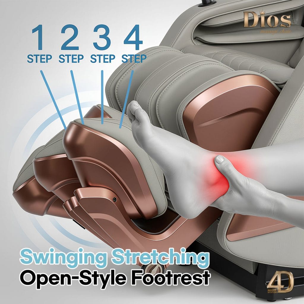 Dios Flexa 181° Hyper-Extension Stretch Massage Chair | 4D Massage, 56″ SL-Track, Zero Gravity Recline