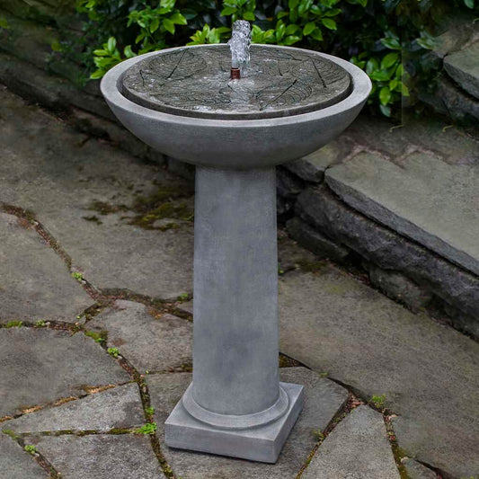Campania International Hydrangea Leaves Birdbath Fountain - FT-248