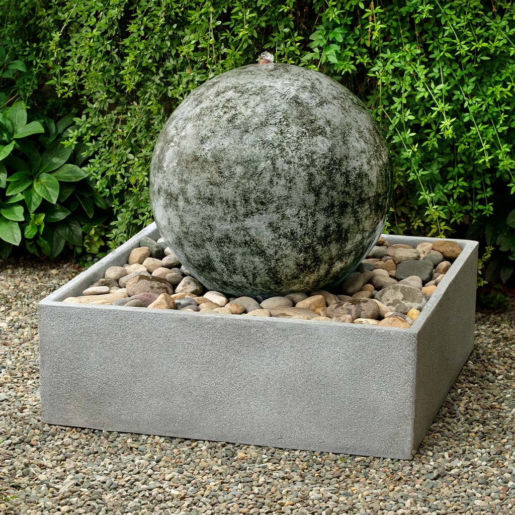 Campania International Sphere Fountain, Square - Bronze Verdigris - GF-6140-0600S