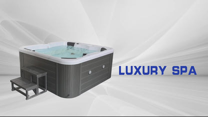 Luxury Spas Eclipse 6 Person Hot Tub With Bluetooth (WS-192-CG) - Pearl Gray