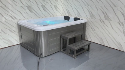 Luxury Spas Riley 3-person Hot Tub (WS-291-CG) - Cloud Gray