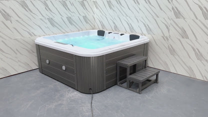 Luxury Spas Social 5 Person Hot Tub (WS-297) - Cloud Gray