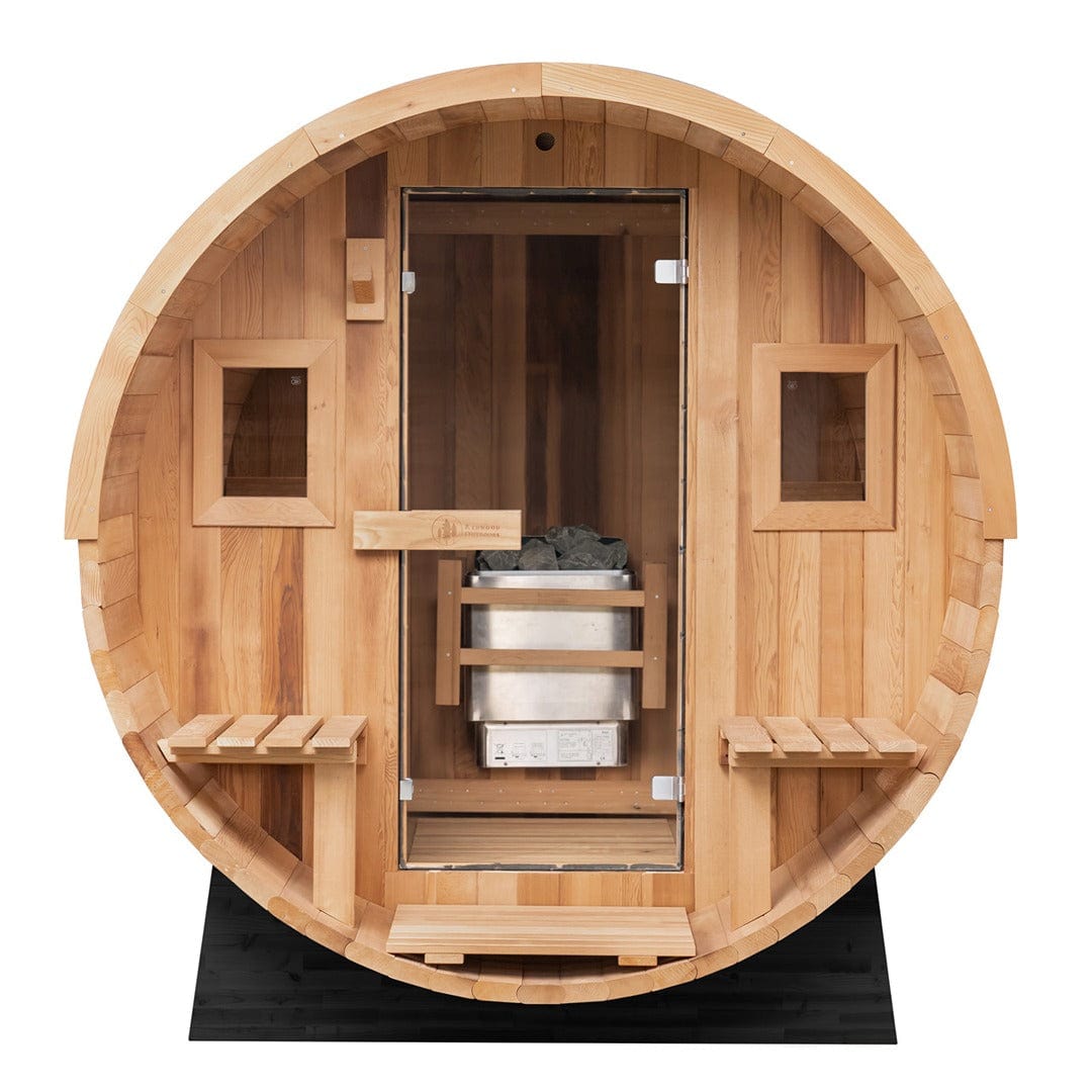 Redwood Outdoors Barrel - 6 Person Sauna w/ Porch