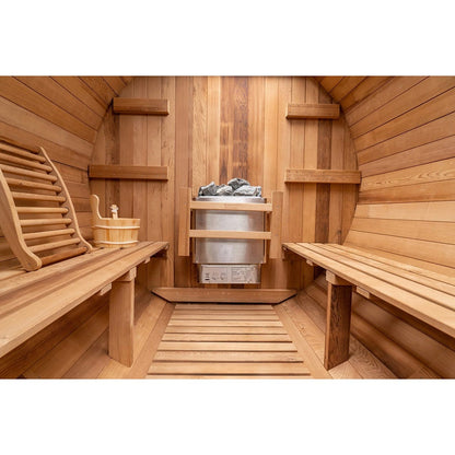 Redwood Outdoors Barrel - 6 Person Sauna w/ Porch