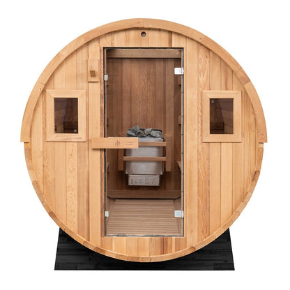 Redwood Outdoors Barrel - 6 Person Sauna w/ Porch