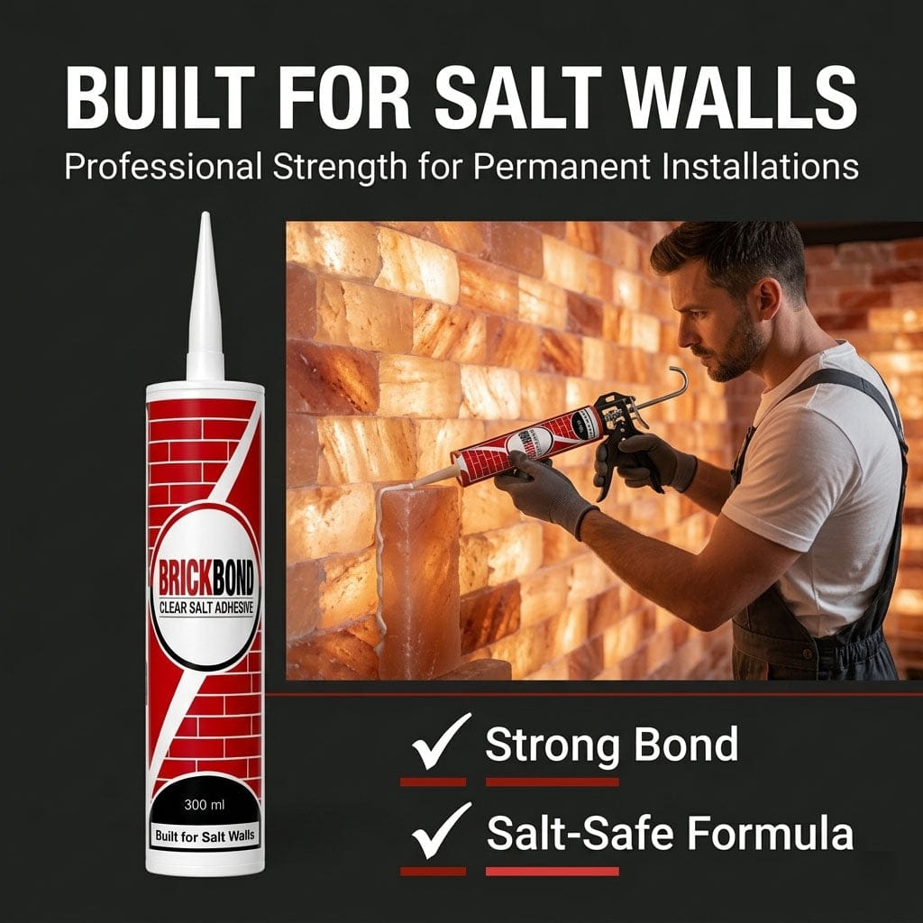 BrickBond - Himalayan Salt Adhesive for Joining Salt Bricks Salt Wall, Transparent