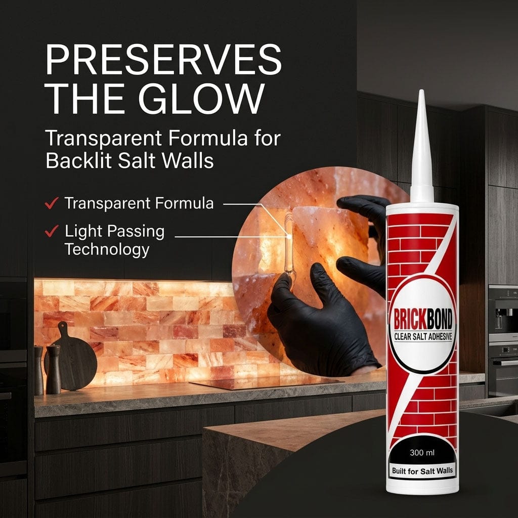BrickBond - Himalayan Salt Adhesive for Joining Salt Bricks Salt Wall, Transparent