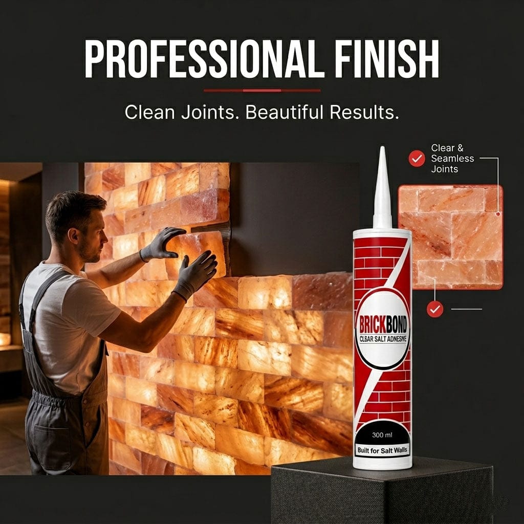 BrickBond - Himalayan Salt Adhesive for Joining Salt Bricks Salt Wall, Transparent