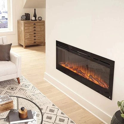 The Sideline 50" Recessed Black Electric Fireplace