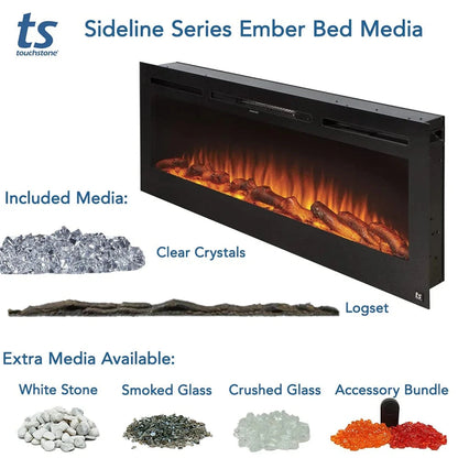 The Sideline 84" Recessed Smart Electric Fireplace