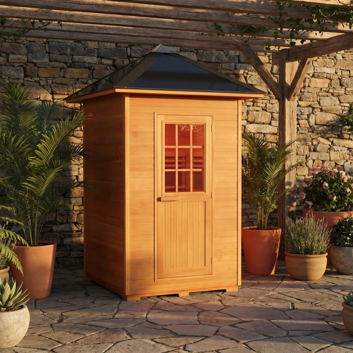 Sunray Eagle 2-Person Outdoor Traditional Sauna with Harvia Heater