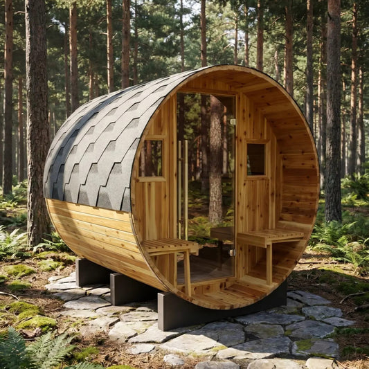 Sunray Oasis 2-4 Person Traditional Canopy Barrel Sauna