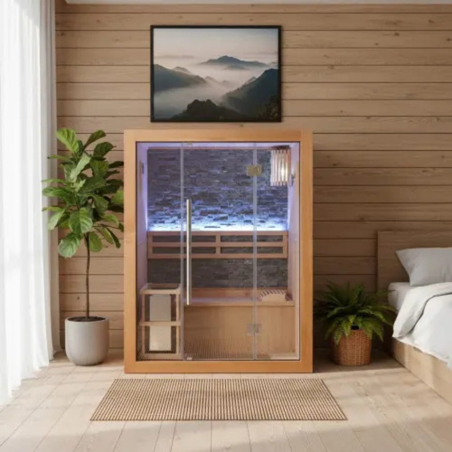 Sunray Rockledge 2-Person Indoor Traditional Sauna with 4.5kW Harvia Heater